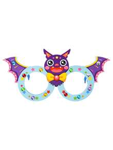 1pc Children's Halloween DIY Cartoon Glasses, Kids Creative Sticker Craft Toy, Preschool Halloween Costume Prop, DIY Craft Kit, Educational Toy