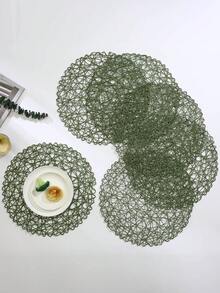 Bộ 6-12 tấm lót bàn ăn tròn dệt rỗng hiện đại tối giản, có thể giặt, dễ vệ sinh, lau sạch, chống trượt, chịu nhiệt, dùng để trang trí tiệc cưới ngày lễ - Nhiều màu - Xem 19