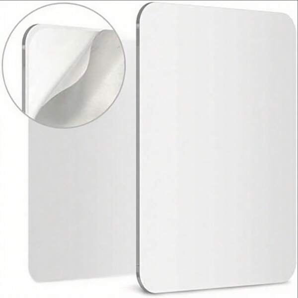 Espejo de pared de acrílico de 15*20cm, espejo decorativo para ducha | A prueba de roturas, antivaho | Espejo de moda sin marco | Decoración de pared con pegatina para habitación, decoración del hogar, decoración de pared, pegatinas, decoración de sala de estar