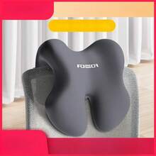 Almohada de soporte para la cabeza de silla de oficina de espuma viscoelástica para sillas de computadora, reposacabezas ajustable, almohada para siesta para dormir y trabajar, extraíble - Negro - Ver 1