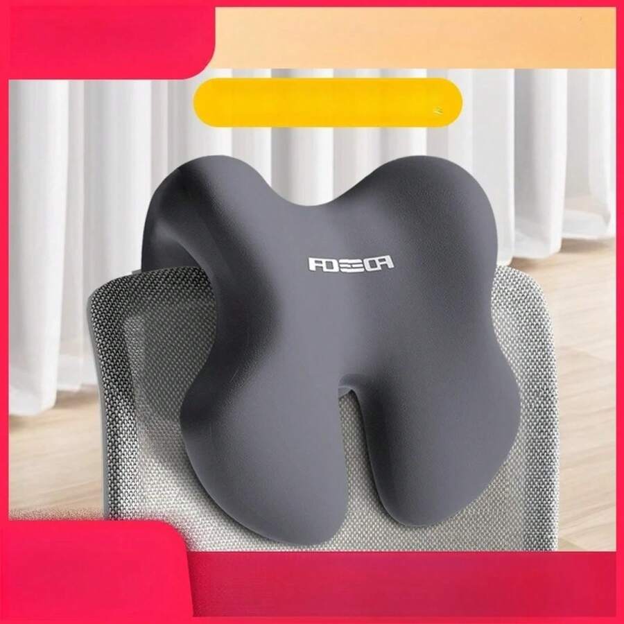 Almohada de soporte para la cabeza de silla de oficina de espuma viscoelástica para sillas de computadora, reposacabezas ajustable, almohada para siesta para dormir y trabajar, extraíble - Negro - Ver 1