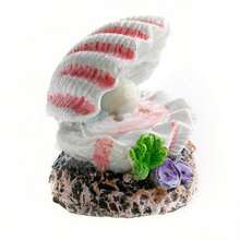 1pc Ocean Oasis Shell Pearl Air Stone, ABS Aeration Stone For Fish Tank Decoration, Uncharged, No Battery Required, Compatible With Small Fish Tanks, Hose Not Included. Boosts Oxygen & PH, Durable Resin Bubbler For Fish Tanks, Enhances Aquatic Life - Multicolor - View 4