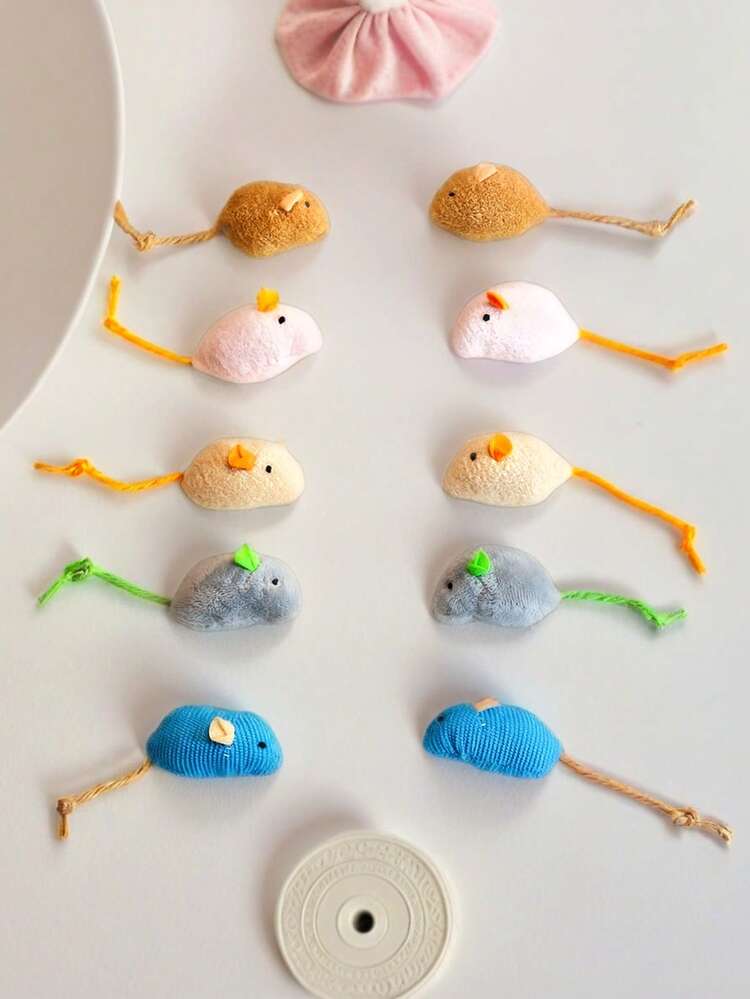 1 件逼真的老鼠猫玩具，自娱自乐玩具 - 彩色 - 查看 7