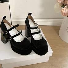 Lolita Pumps mit hohem Absatz, süßer Schleife und runder Spitze