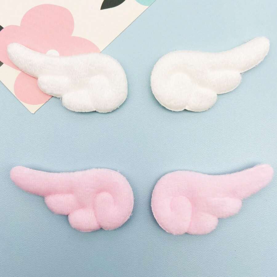 10 件/包毛绒天使翅膀装饰配件、DIY 发夹、头饰、服装胸针用品