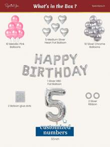 رقم فضي مقاس 32 بوصة، رقم عيد ميلاد مخصص، بالونات لاتكس وردية وفضية، بالونات قلب فضية مقاس 18 بوصة، مجموعة أحرف عيد ميلاد باللغة الإنجليزية، مناسبة لديكور حفلات عيد الميلاد، الزفاف، استحمام الطفل، عيد الحب، حفلات عصابة العروس، حفلات عيد ميلاد بموضوع الفيونكة، ديكور خطوبة العروس، ديكور عيد الميلاد، مناسبة لعيد الميلاد، الذكرى السنوية، رأس السنة، استحمام الطفل، التخرج، الخطوبة، حفلات الزفاف