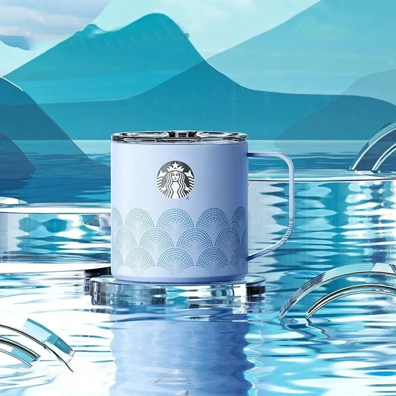 Starbucks 青霧藍魚鱗保溫杯470ml 不鏽鋼 保冷雙模式 車用/辦公室兩用 高顏值ins風隨行杯