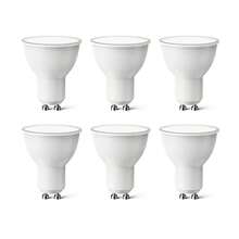 6 个 GU10 LED 灯泡，6W 220V，PVC 材料，室内使用，无需电池，非常适合房间电气/硬接线，220V-240V 工作电压，高效功耗，室内照明节能灯泡耐用 PVC 灯泡，灯泡，房间电气照明