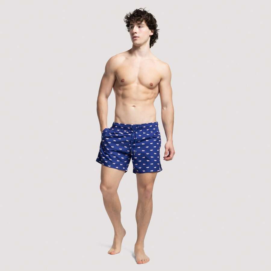 Pigs Navy Swimshorts - Navy Blue - View 1