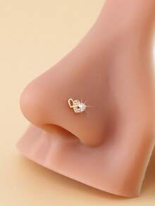 1 件心形鼻钉，可爱女士鼻饰，新款 L 形鼻钉鼻环配饰 - 彩色 - 查看 1