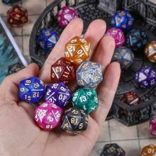 D-N-D 多面骰子（100 个）带骰子袋，兼容 D&D RPG MTG 角色扮演桌面游戏（D20 骰子，10 种颜色 - 100 个） - 彩色 - 查看 5