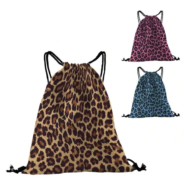 1pc Random Pattern Drawstring Bag, Sports Bag, Gym Bag, Black Drawstring Bag, Drawstring Backpack For Sports, Fitness, Travel, Swimming, Beach, Gym Training Bag, Gym Bag For Men, Women, Girls, Boys, Fitness Accessories, Back To School, Study Supplies, Shopping Back To School Discount - Multicolor - View 2