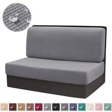 Set de 2 piezas (Funda para asiento + Funda para respaldo) Cubiertas de banco de furgoneta camper de unicolor, Cubiertas impermeables para silla de comedor de autocaravana, Fundas elásticas de felpa para asiento de sofá de comedor - Multicolor - Ver 10
