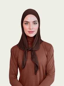 1pc Premium Instant Triangle Hijab, Crystal Linen Fabric One-Piece Headscarf, Quick Wrap Design, No Undercap Needed, Suitable For Daily Wear, Prayers And Outings For Dress - Premium Triangle Hijab - View 27