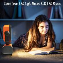 20000mAh Portable Camping Fan, Rechargeable Battery Operated Oscillating Camp Tent Fan W/Remote, 4 Speeds, LED Lights & 360° Rotation Hook For Outdoor RV Travel Essentials, Basic Model-Orange