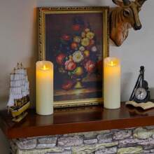 1 Peça Luz de Vela Sem Chama Cintilante a LED (Baterias Não Inclusas), Decoração de Vela de Cera Artificial com Brilho Quente, Adequada para Natal, Halloween, Dia dos Namorados, Casamento, Aniversário, Decoração de Quarto, Alimentada por Bateria