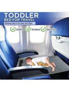 1 Set Almohadilla de extensión para asiento de avión para niños, pedal de pie portátil para viajes, reposapiés/reposapies ajustable para niños, ideal para vuelos largos y viajes familiares - Gris - Ver 4