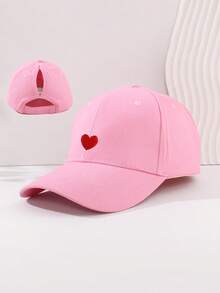 1 件装女士纯色马尾开口棒球帽，时尚运动棒球帽，户外防晒