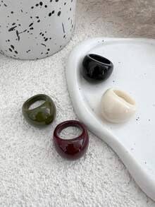 Bộ 1/4 chiếc nhẫn charm nhựa cong, phong cách đường phố sang trọng, thích hợp đeo hàng ngày, quà tặng trang sức kim loại cong đa năng cho nữ và các cặp đôi trong dịp lễ (Chất liệu và màu sắc của nhẫn có thể khác nhau tùy sản phẩm thực tế). - nhẫn - Xem 9