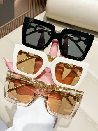 3pcs Y2K Style Square Cute Retro Sports Eyeglasses For Men & Women, Fashionable For Daily Wear In Summer