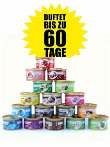 Premium Scented Car Air Freshener In Wooden Jar- Long-Lasting Aromatherapy For Vehicles, Homes & Offices, Choose From 17 Scents, Natural Balm & Compressed Tablet, Lasts Up To 60 Days:Pineapple-Coconut/Apple/Lavender/The Woods/ New Car/Lemon - Other - View 1