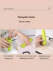 1 pieza Pelador de ajo de silicona - Herramienta de cocina rápida y fácil - Mango ergonómico, duradero, apto para lavavajillas, accesorio multiusos para preparación de alimentos, práctico pelador de cilindro de ajo - Multicolor - Ver 5