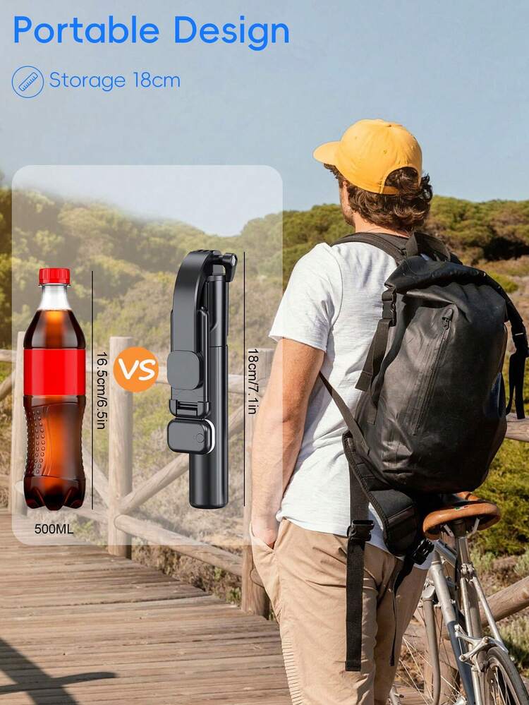 Ultimo bastone per selfie e supporto per telefono con controllo remoto Bluetooth, 170cm/66,9 pollici, adatto per registrazione video, life logging, estendibile, rotazione a 360°, anti-scuotimento, treppiede pieghevole e portatile per telefoni iOS e Android, ideale per vacanze estive, viaggi, illuminazione, attività all'aperto, live streaming - Multicolore - Visualizzare 8