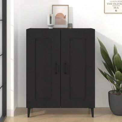 Küchenmöbel Sideboard Schwarz 69,5x34x90 cm aus Sperrholz Modernes Sideboard Vielfältige Verwendungsmöglichkeiten, Esszimmer/Küche