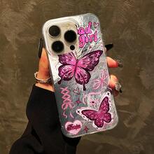 Esta funda para teléfono móvil está diseñada para phone 13 y 14, con un brillante estampado de glaciar, y también es compatible con phone 16 Pro. Es una funda ultrafina de TPU rosa con un motivo, resistente a los golpes y con un diseño que evoca una estética femenina. - Colores mixtos 2 - Ver 6