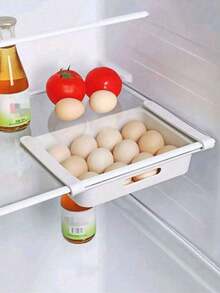 1pc Drawer-Type Refrigerator Hanging Crisper Organizer - Storage For Eggs, Fruits & Veggies - Space-Saving Kitchen Accessory - White - View 3