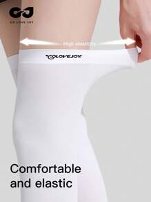 1 双女士夏季冰丝防紫外线及膝袜，高尔夫运动透气防滑大腿袜