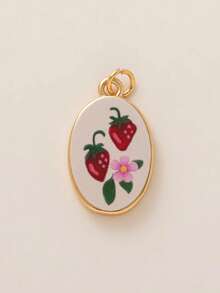 1pc Fashionable And Exquisite INS Cute And Simple Flower Strawberry Bow DIY Pendant, Plated With 18K Gold, Not Easy To Oxidize, Suitable For Wives And Mothers To Freely Match. - Multicolor - View 26