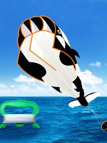 1 pezzo Delfino, balena, orca gonfiabile morbido e senza ossa, con bobina da 50 m e coda, adatto per attività all'aperto. Un regalo perfetto per amici e familiari durante le vacanze.