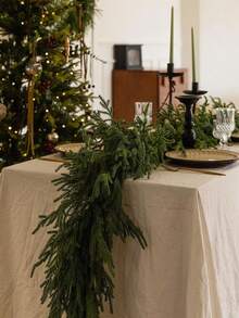 Christmas Dector Home Gift Artificial Norfolk Pine Garlands, Real Touch Winter Pine Garland, Green Artificial Greenery Garland For Table, Mantle, Wall, Indoor, Outdoor Christmas Decorations (Original Green)