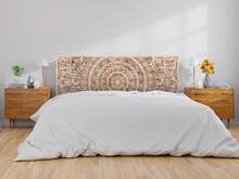 Testiera per letto Oedim Mandala in PVC e legno, altezza 131 cm | Disponibile in diverse misure | Testiera leggera, elegante, resistente e conveniente