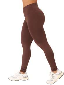 Black/Blue Flannel Leggings - Comfort And Style - Rust Brown - View 2