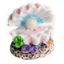1pc Ocean Oasis Shell Pearl Air Stone, ABS Aeration Stone For Fish Tank Decoration, Uncharged, No Battery Required, Compatible With Small Fish Tanks, Hose Not Included. Boosts Oxygen & PH, Durable Resin Bubbler For Fish Tanks, Enhances Aquatic Life - Multicolor - View 6