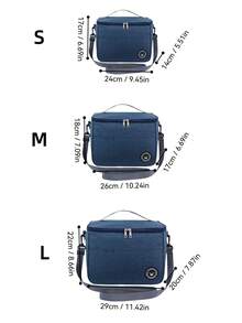 1 hộp đựng cơm trưa màu xanh navy, túi xách, túi cách nhiệt vuông, túi đựng cơm bento dày bằng giấy bạc, dành cho nhân viên văn phòng, học sinh mang theo bữa ăn, túi dã ngoại dung tích lớn - Nhiều màu - Xem 3