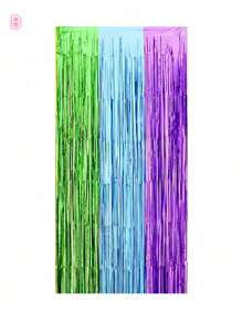 1 Set Of Colorful Rainbow Fringe Background Decoration, 1x2 Meter Rainbow Party Decoration, Metal Ribbon Decoration, Birthday Setup Party Supplies Background Decoration, Photo Booth Props, Suitable For Birthday Banquets, Pride Month Parties, Weddings, Engagements, Bridal Showers, Unicorn Themed Parties