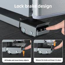 2pcs Heavy Duty 24-Wheel Adjustable Length Dolly - Non-Slip Pad With Brake, No Battery Required, Suitable For Refrigerator, Washing Machine, Dryer Household Appliances, Reinforced Frame, Ergonomic Handle Design, Easy Mobility Base, Enhanced Support, Home Moving Assistant