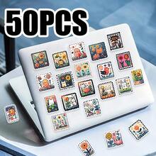 50pcs Cartoon Pattern Stickers Self Adhesive Non-Repeatable For Laptop Organiser Desktop Computer Guitar Skateboard Helmet Decorative Stickers Cute Graffiti Wind Perfect For Party Supplies