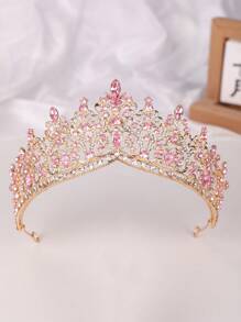 1 pièce Couronne en alliage de strass en verre de goutte d'eau à la mode, convient pour les femmes à porter lors de mariages, vacances, anniversaires et fêtes