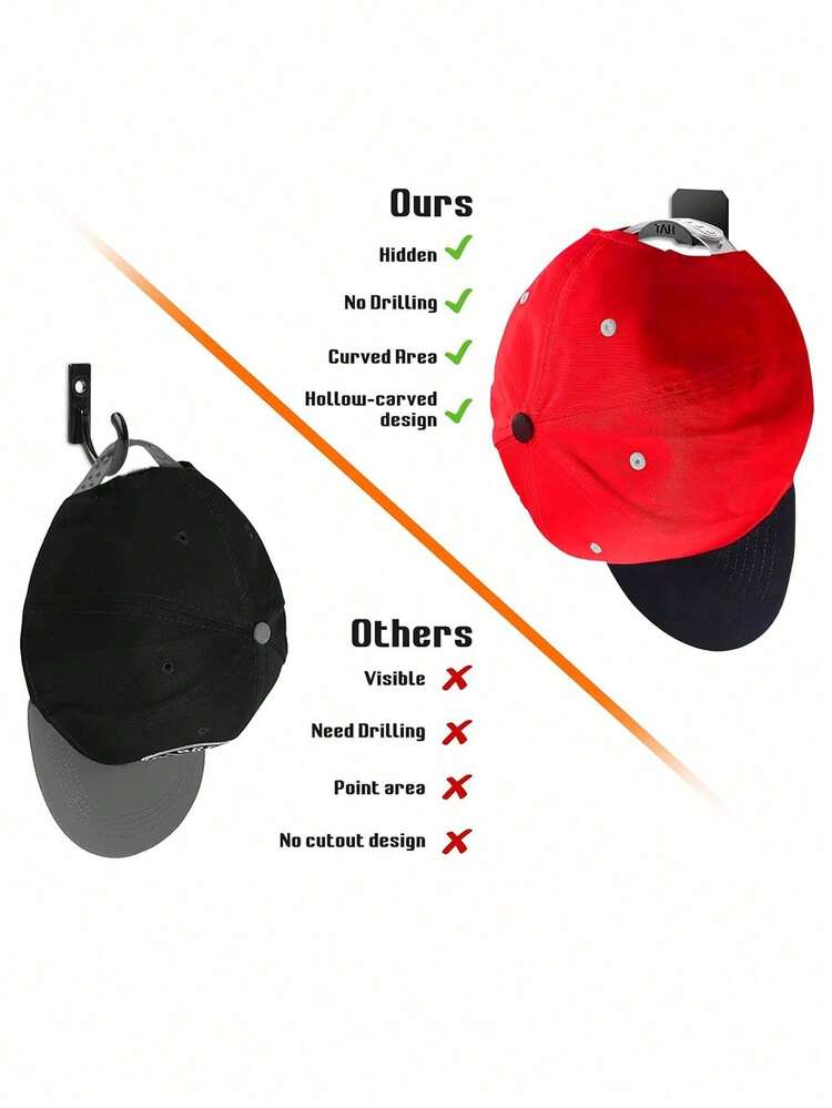 Giá treo mũ bóng chày 6 chiếc, móc treo mũ tự dính thời trang, giá trưng bày mũ để trang trí phòng, trang trí nhà cửa - Nhiều màu - Xem 6