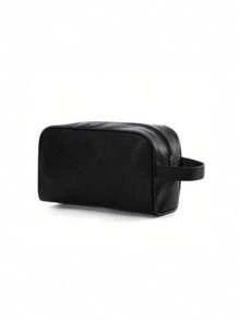 1 pièce Sac de toilette en PU mode grande capacité, sac à maquillage, sac organisateur portable pour voyage, cosmétiques et articles de toilette, unisexe