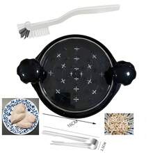 Manual Chicken Breast Shredder Tool With 360° Rotating Ergonomic Handle, Anti-Slip Base & Plastic – Includes Heat-Resistant Tong & Cleaning Brush For Salads, Sandwiches, Wraps, Kitchen Gadget, Transparent Lid, Safe Kitchenware, Wrap Filler, Compact Design, Durable Plastic, Food Shredder, Kitchen Enthusiasts - Black - View 3