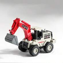 1件儿童合金挖掘机，儿童玩具，男孩惯性玩具车，婴儿玩具 - 彩色 - 查看 8