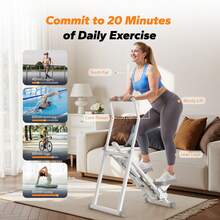 MERACH Máquina escaladora vertical de nueva versión para entrenamiento de cuerpo completo, escaladora de escaleras para gimnasio en casa, escaladora de ejercicios cardiovasculares plegable y compacta con rango de paso extendido, manillar y pedales ajustables. - Blanco - Ver 8