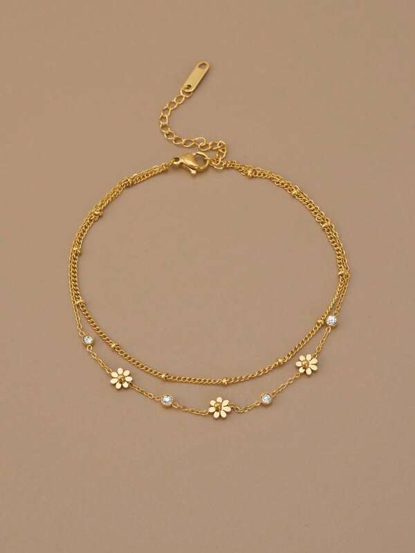 1 pièce Chaîne de pied à marguerites (le nombre de perles peut varier légèrement par rapport à la description, le nombre réel de perles sur la chaîne dépend de la taille). Cadeaux pour la Saint-Valentin, la mère, la fête des mères