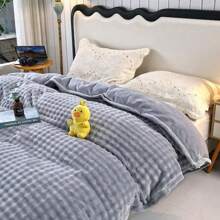 Funda nórdica de terciopelo de leche de unicolor simple, nueva de 2025, de una sola pieza