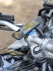 适用于摩托车和自行车的通用 360° 旋转手机支架 - 减震设计，带快速释放夹，适合 22-35 毫米车把，兼容 4 英寸–7 英寸智能手机、摩托车手机支架、自行车手机支架、360° 旋转自行车方向盘手机支架